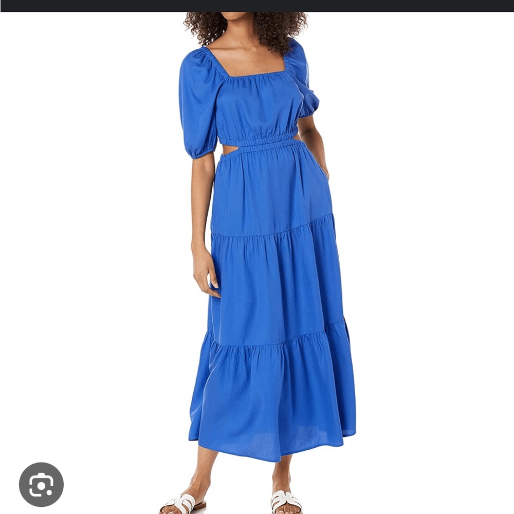 Blue cut out dress